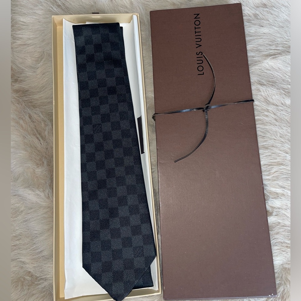 Louis Vuitton Dark Checkered Tie